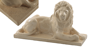 Photograph of an Ashtead Potters Menin Gate Lion